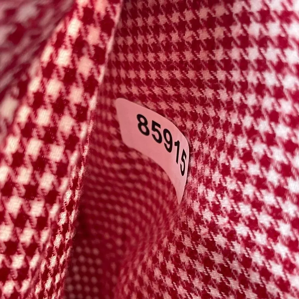 J.CREW Shirt Mens L Flannel Houndstooth Button Down Long Sleeve Cotton Red